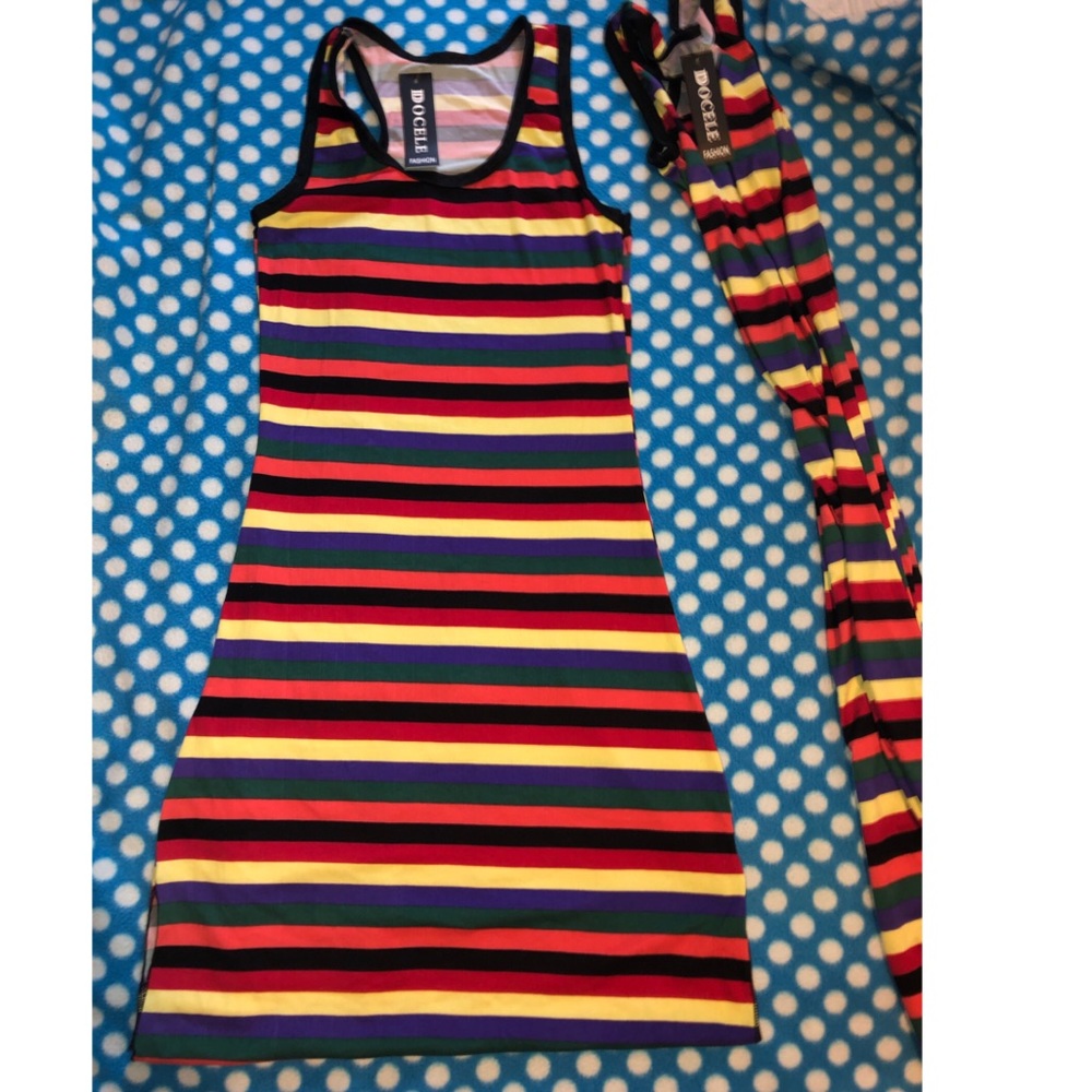 2 multicolor maxi stripped dress